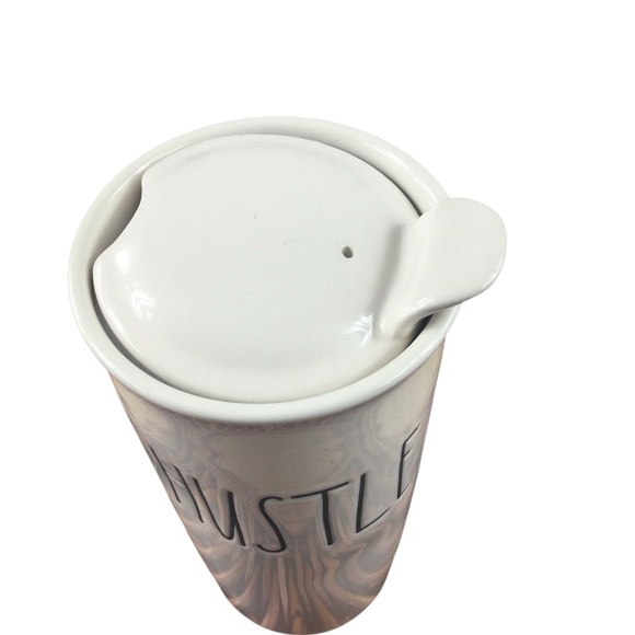Rae Dunn White Ceramic Travel Mug "Hustle" - Picture 4 of 5